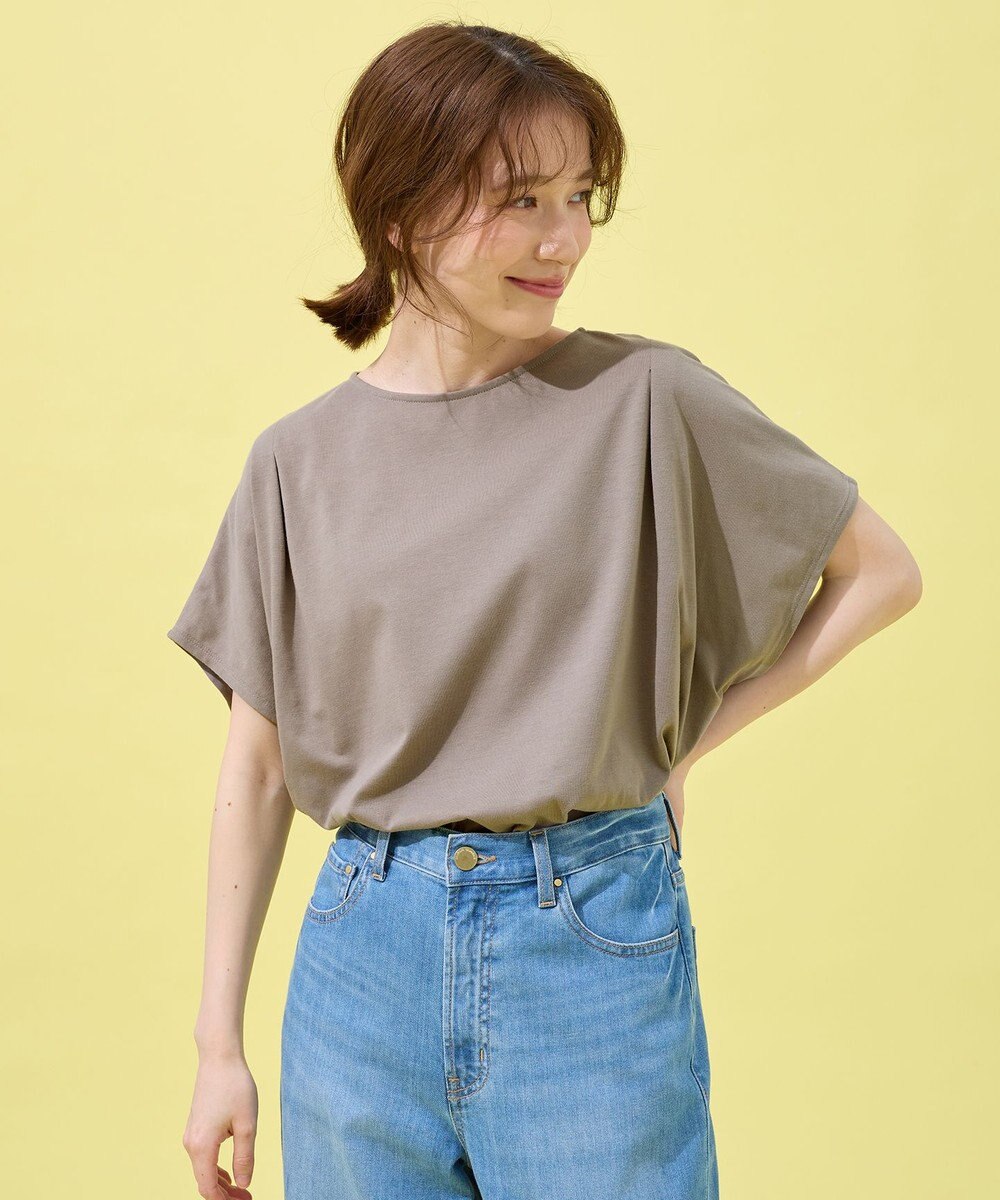 ANY L 【洗濯機可/UVケア/接触冷感】フレンチスリーブロゴ・カラーTシャツ 