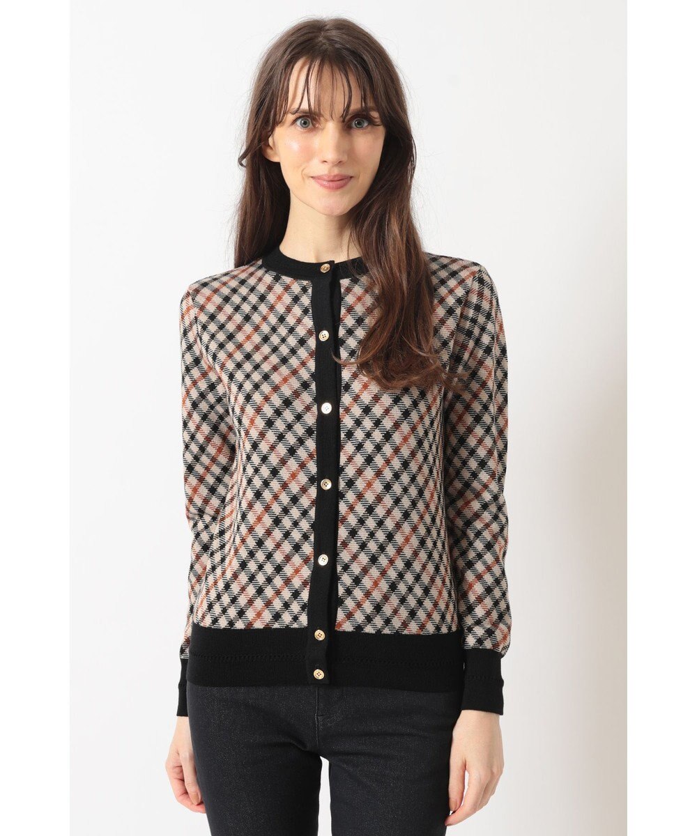 DAKS ハウスチェック ジャカードカーディガン 
