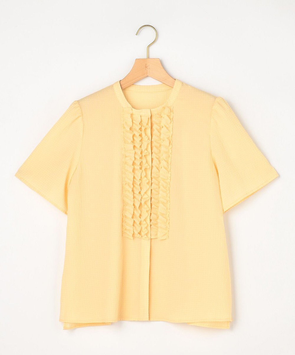 組曲 【先行予約】【WEB限定】サッカーギンガムチェック フロントフリルブラウス 