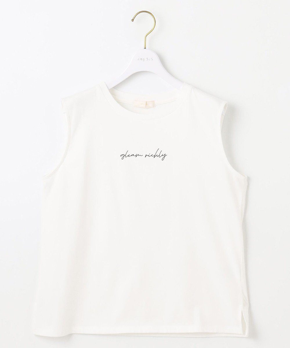 ANY SIS 【洗える】ノースリーブロゴ Tシャツ 