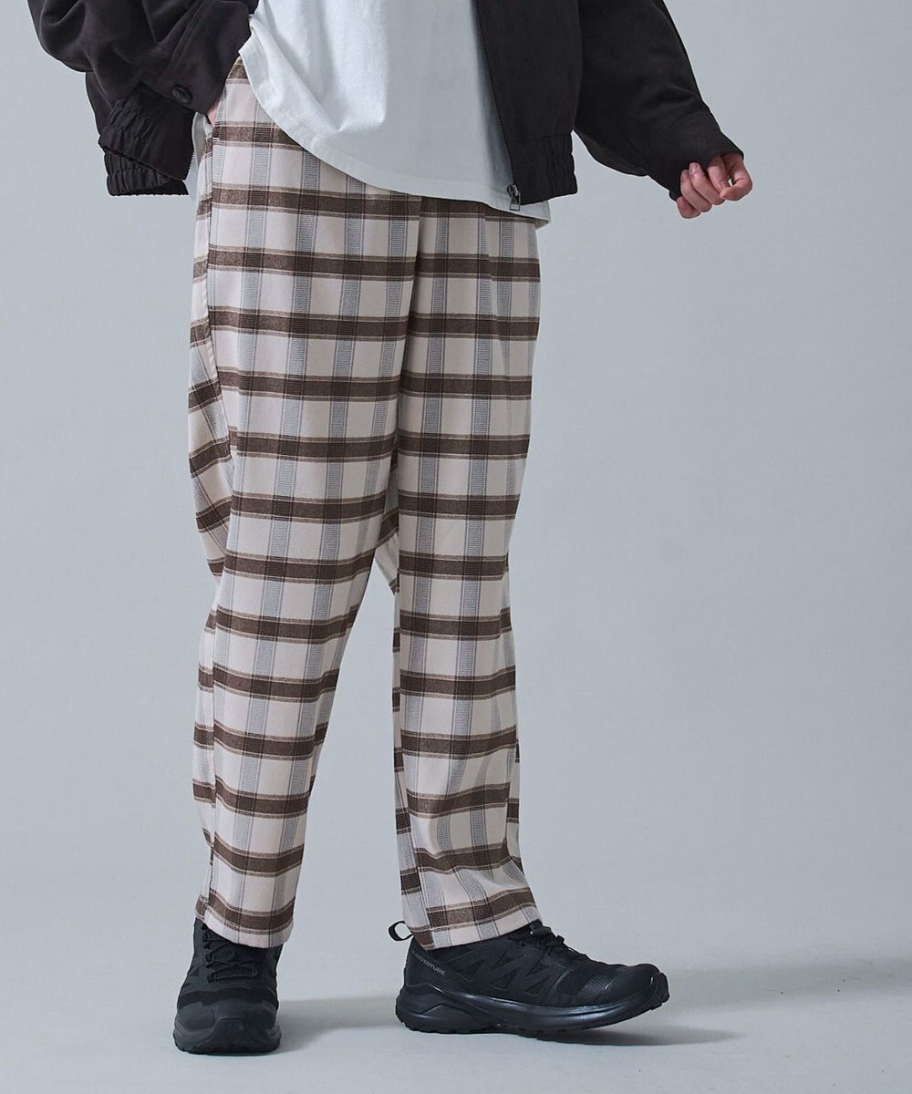 WEGO チェックテーパードスラックス 