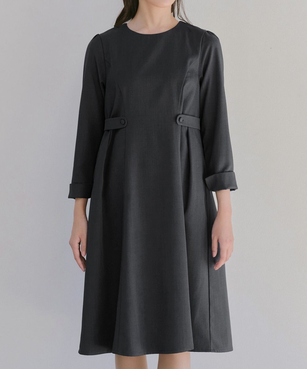 Tiaclasse L 【洗える】ウール調Aラインワンピース 