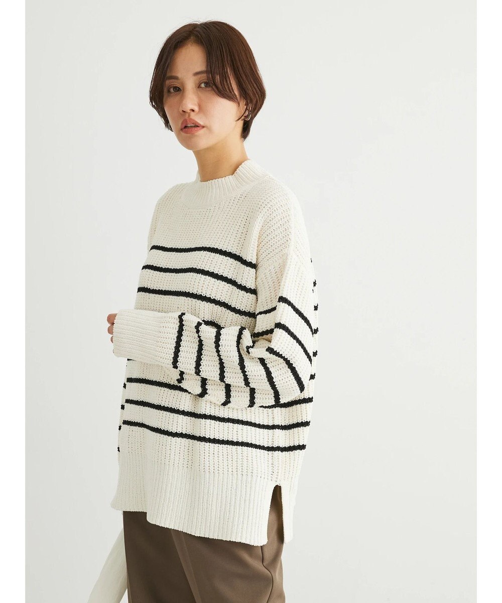 Green Parks ｍｏｋｏモール畦編みモックネックプルオーバー 