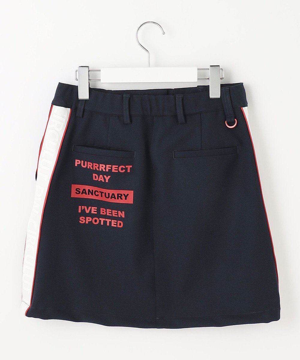 PW CIRCULUS 【WOMEN】【洗える/帯電防止/ストレッチ】ロゴ サイドライン スカート 