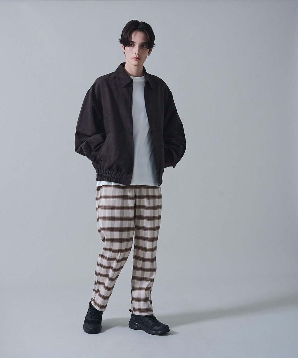 WEGO チェックテーパードスラックス 