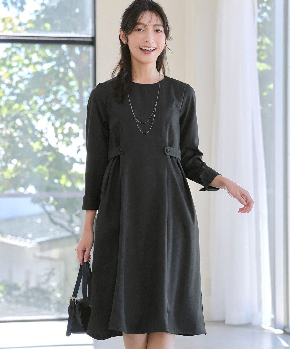 Tiaclasse L 【洗える】ウール調Aラインワンピース 