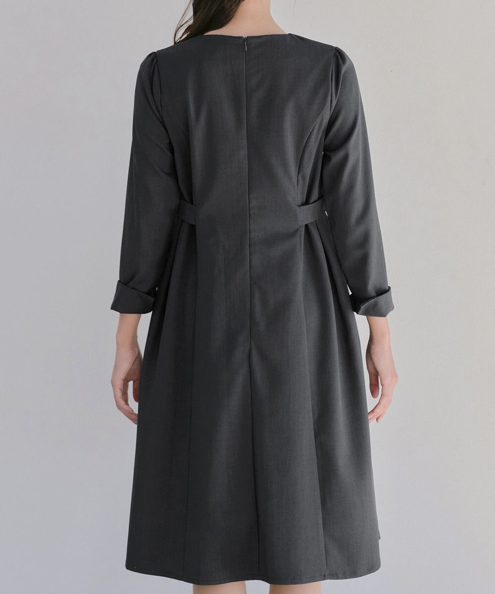 Tiaclasse L 【洗える】ウール調Aラインワンピース 