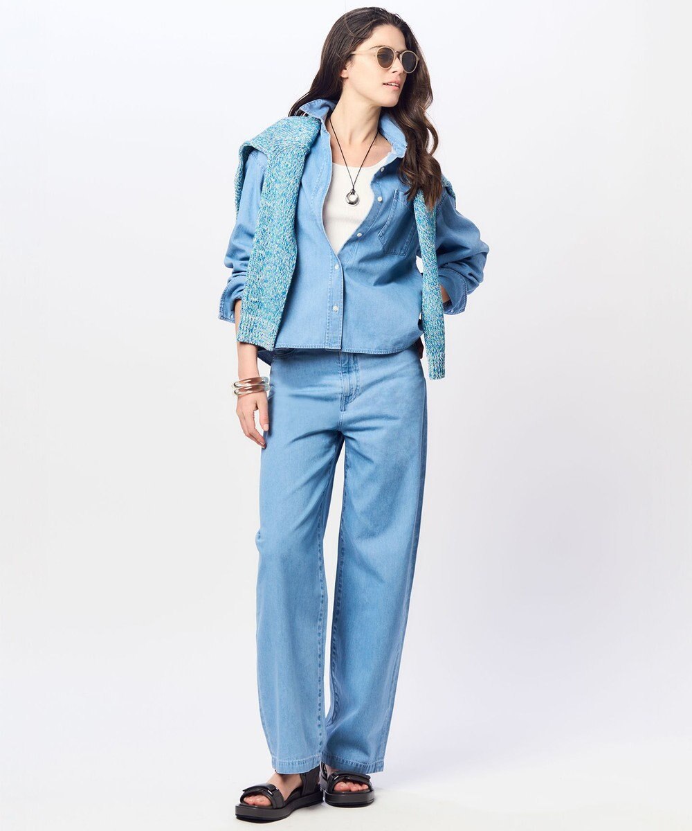 23区 【Oggi4月号掲載/洗える】23区DENIM ライトダンガリー クロップドシャツ 