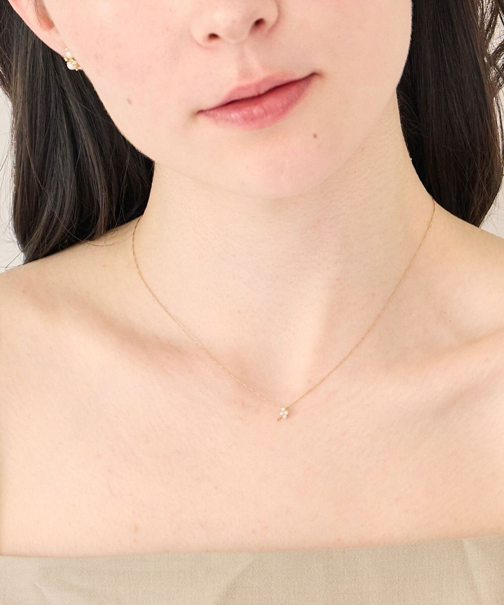 Phoebe 〈金属アレルギー対応〉ミニパールクラスターネックレス　小粒パール 