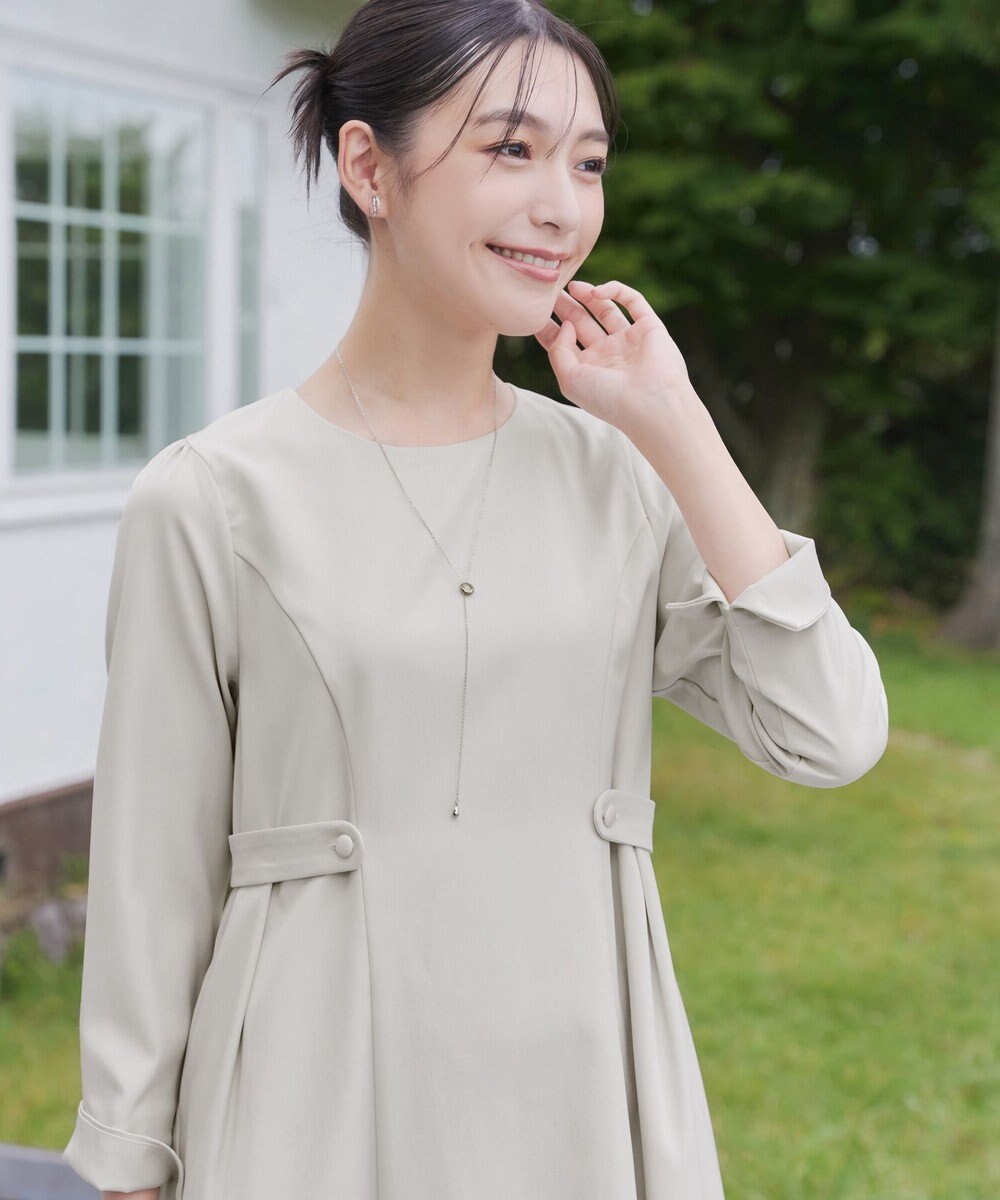 Tiaclasse L 【洗える】ウール調Aラインワンピース 