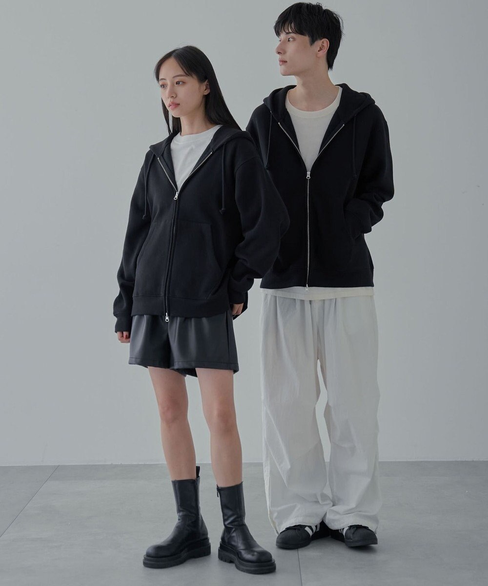 WEGO 【ユニセックス着用ITEM/SMLサイズ展開】リラックスフィットダブルZIPパーカー 