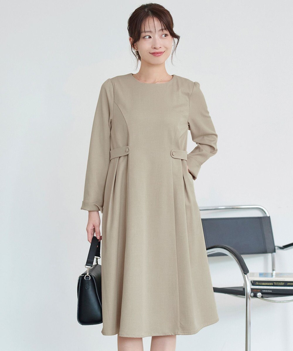 Tiaclasse L 【洗える】ウール調Aラインワンピース 