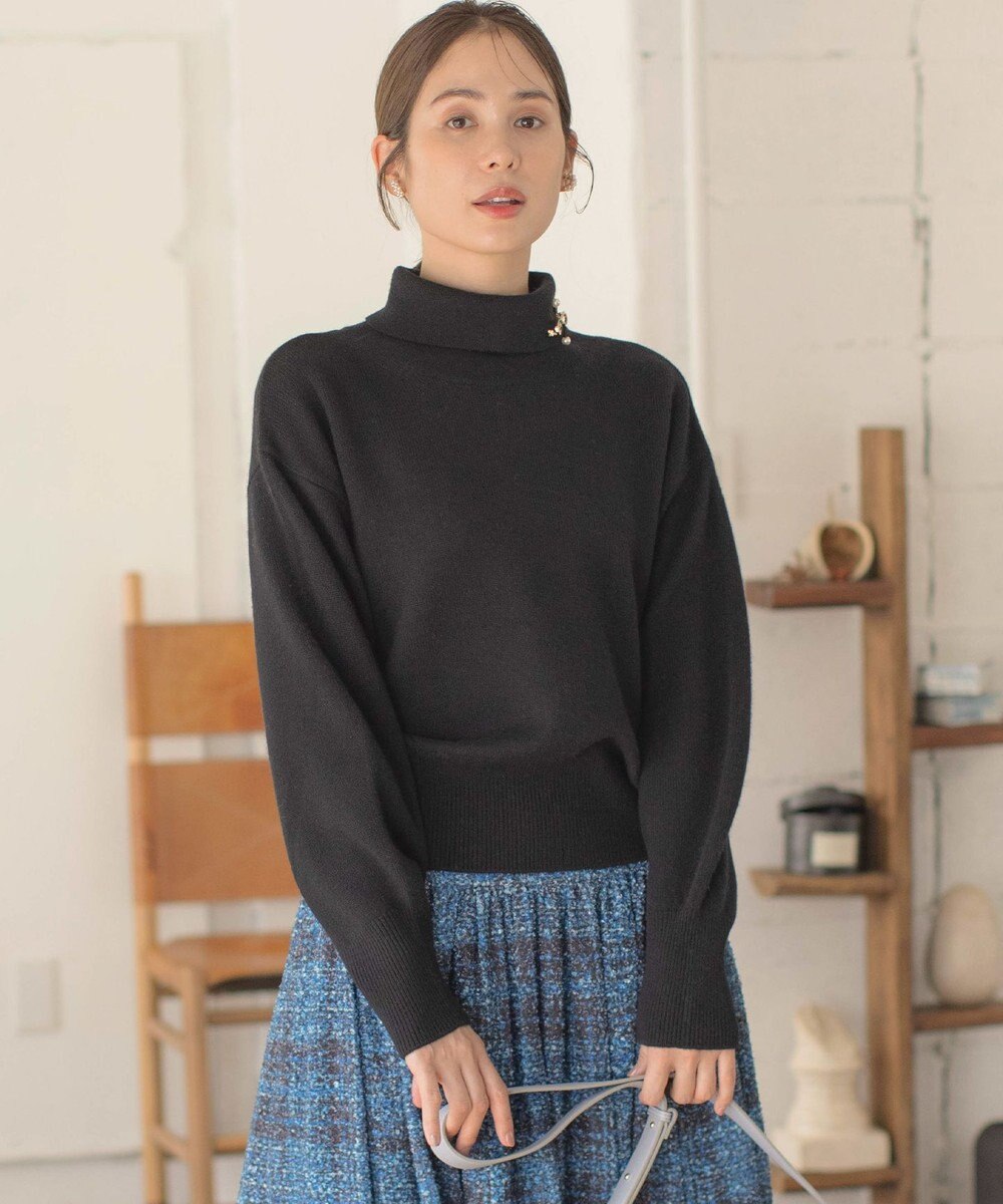 組曲 L 【2WAY・WEB限定】ウールカシミヤミックス ハイネックニット 