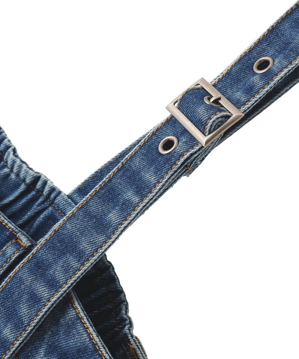 YECCA VECCA デニムMIXデザインサロペット 