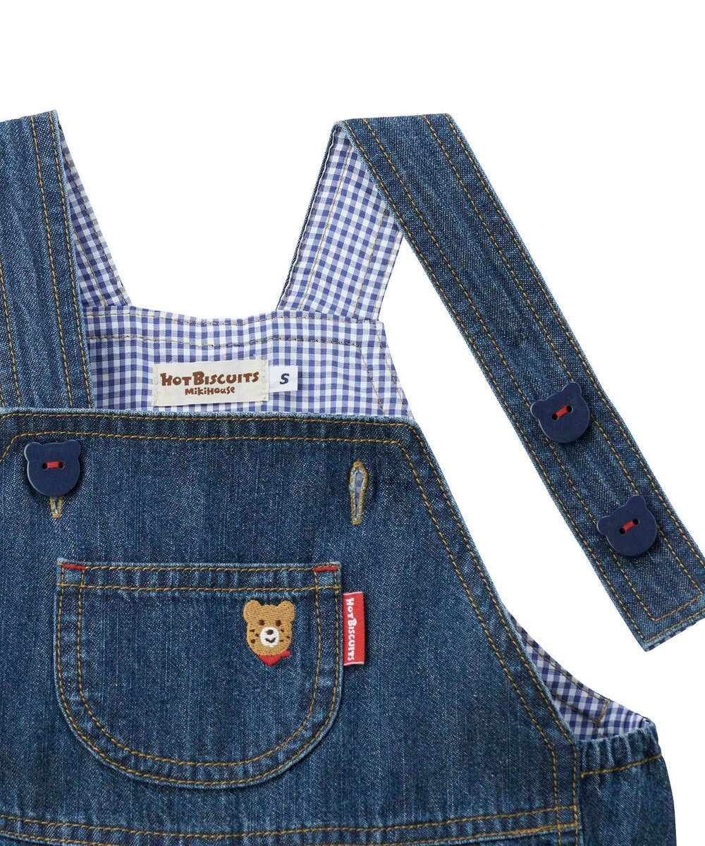 MIKI HOUSE HOT BISCUITS ワンポイントデニムオーバーオール＆ワンポイントトレーナーギフトセット【BOX付き】 