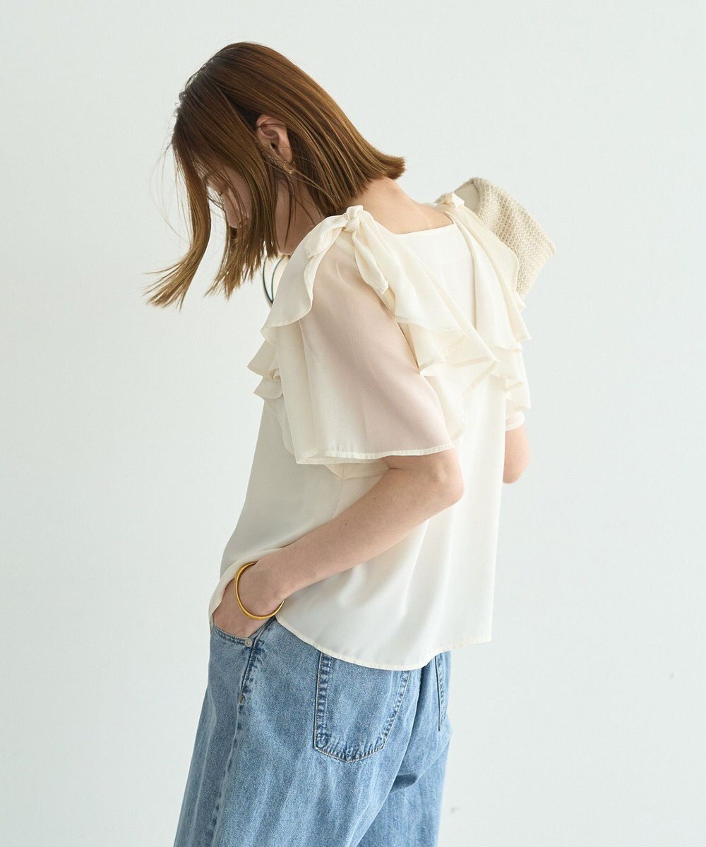 YECCA VECCA リボンスリーブブラウス 