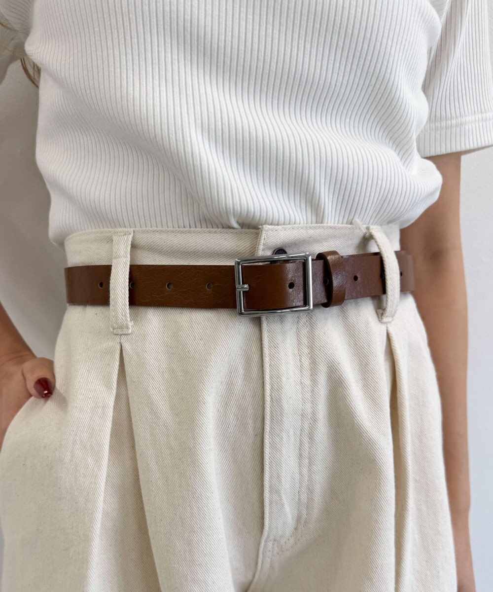 WEGO LスクエアバックルPUベルト 