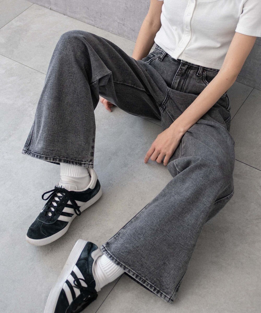 WEGO 【新色追加/美脚/XSSMLサイズ展開】ストレートデニムパンツ 