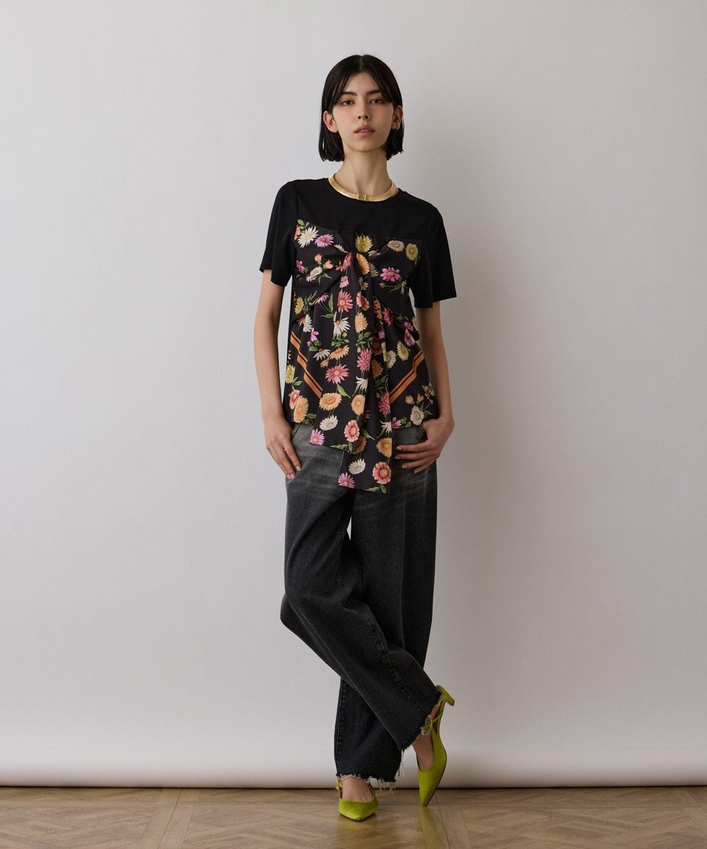 GRACE CONTINENTAL スカーフプリントコンビトップ 