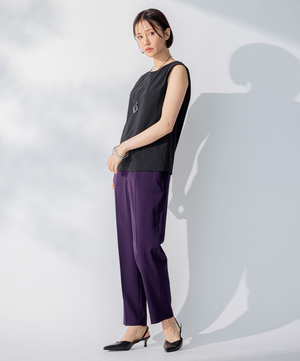 自由区 【洗える】2WAYツイル テーパードパンツ 