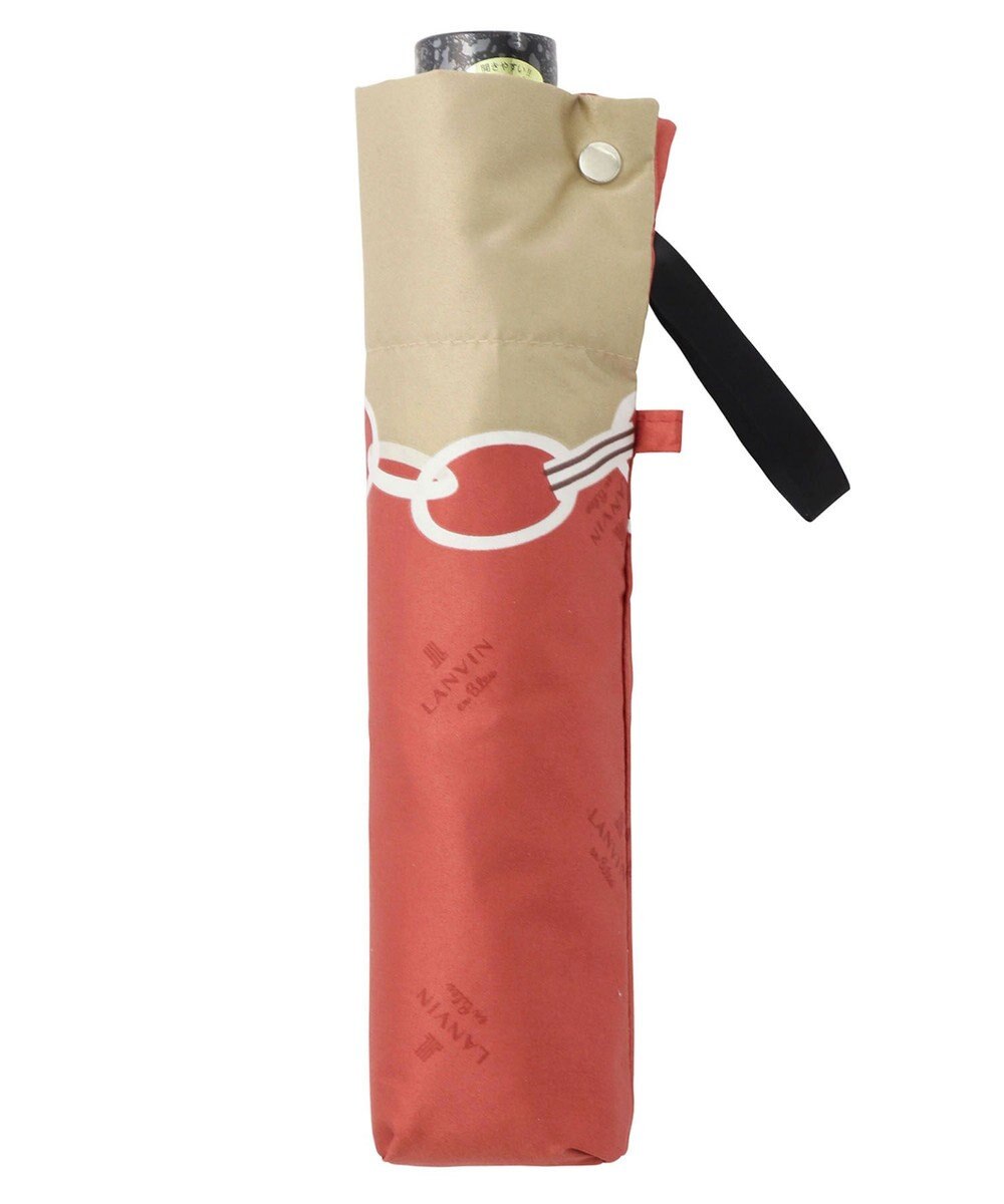 MOONBAT ランバン オン ブルー 折りたたみ傘 チェーン柄サテンジャガードプリント 簡単開閉 