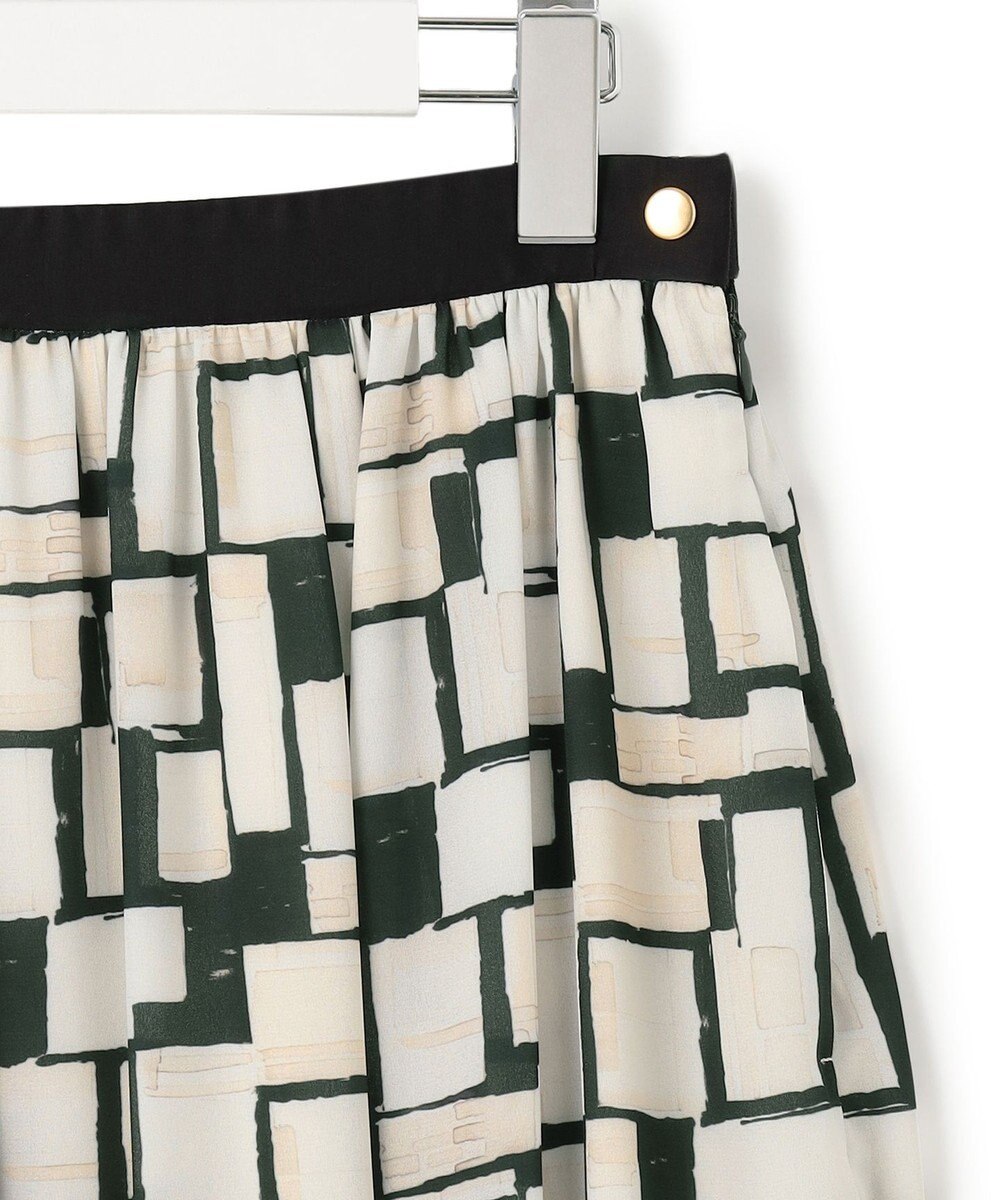 23区 L 【洗える】ARGENTIコラージュプリント ティアードスカート 