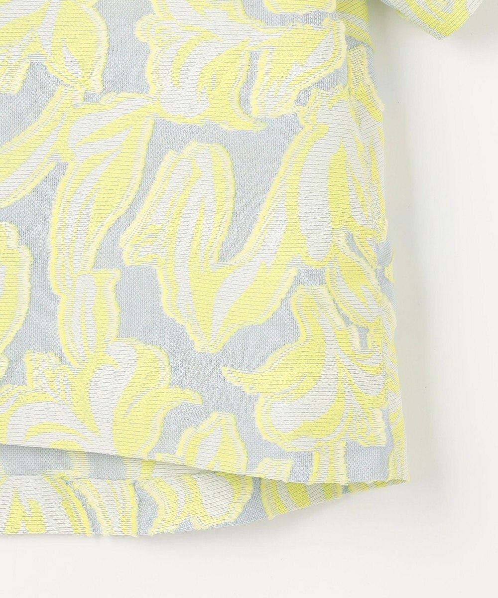 自由区 リーフモチーフカットジャガード ブラウス 