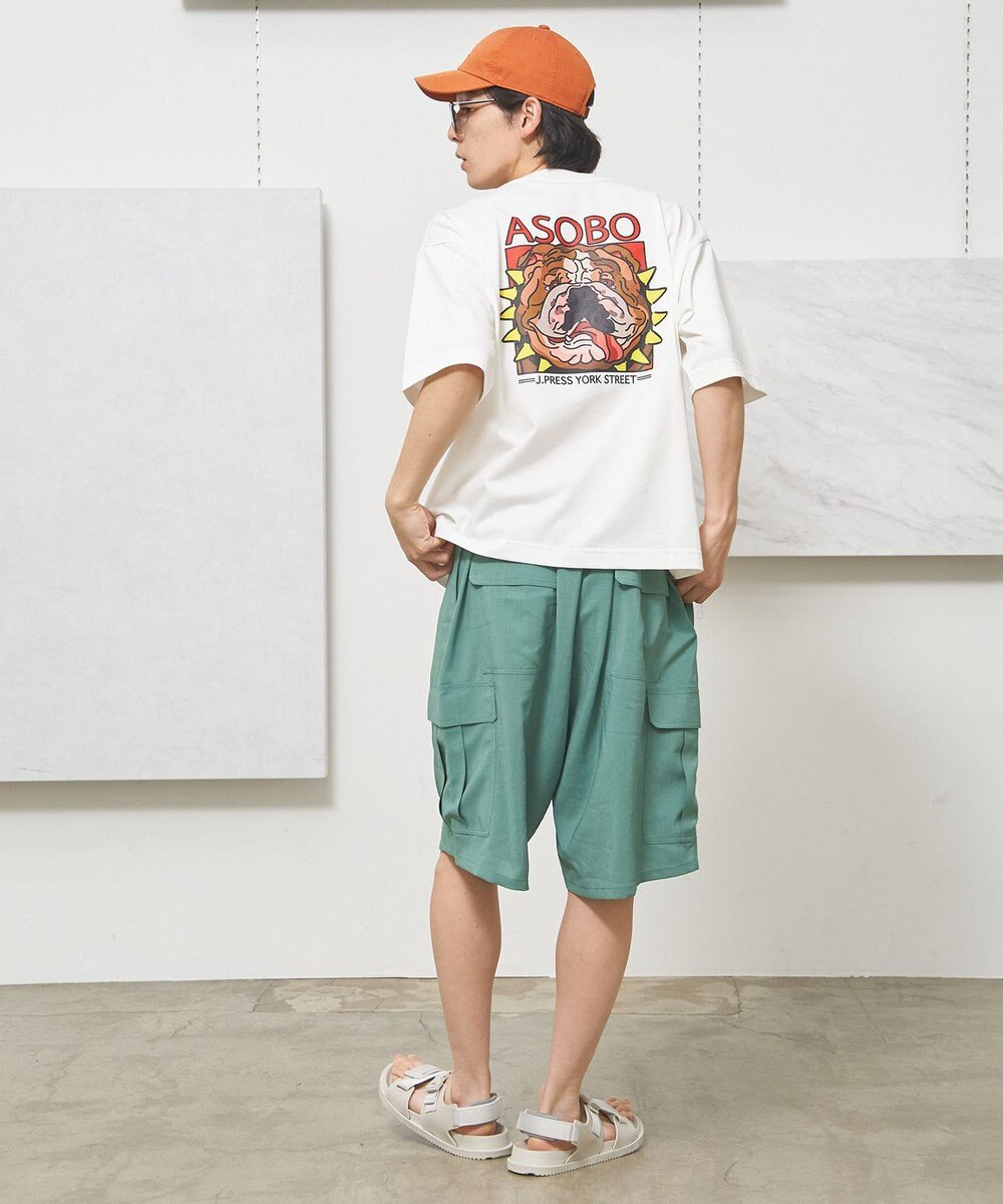 J.PRESS YORK STREET 【UNISEX】リネンライクイージーカーゴ ハーフパンツ 