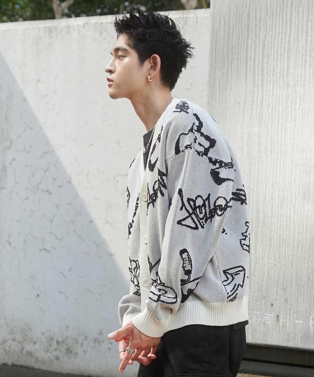 WEGO ベロアモールグラフィティカーディガン 