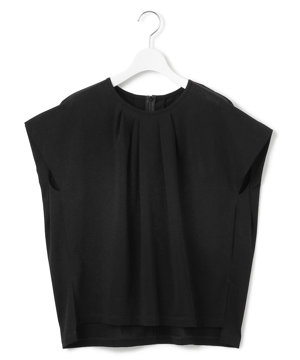 23区 L 【接触冷感/洗える】ツイストコットンプレーティング タックデザイン カットソー 