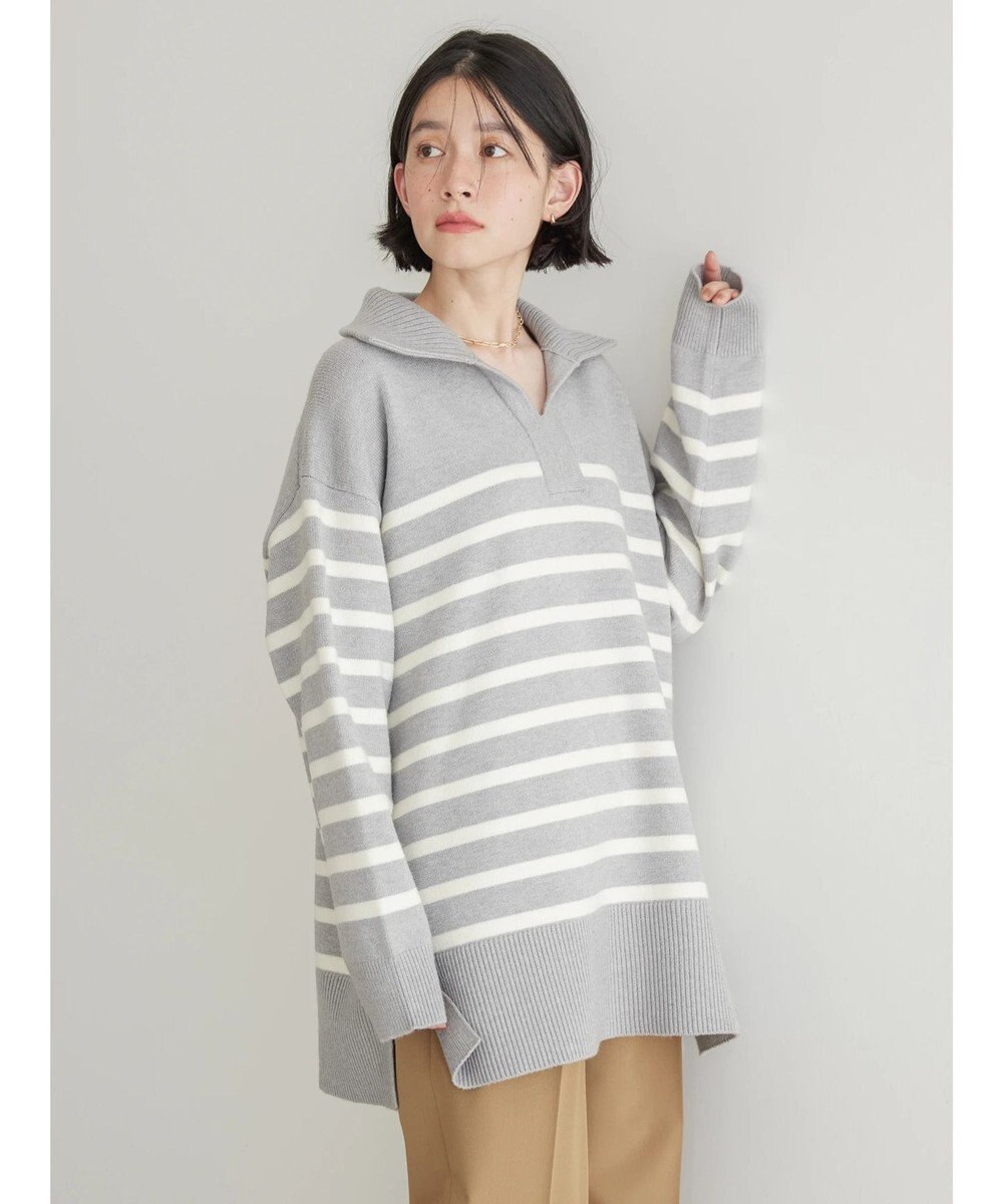 AMERICAN HOLIC バイパチ衿付きニットチュニック 