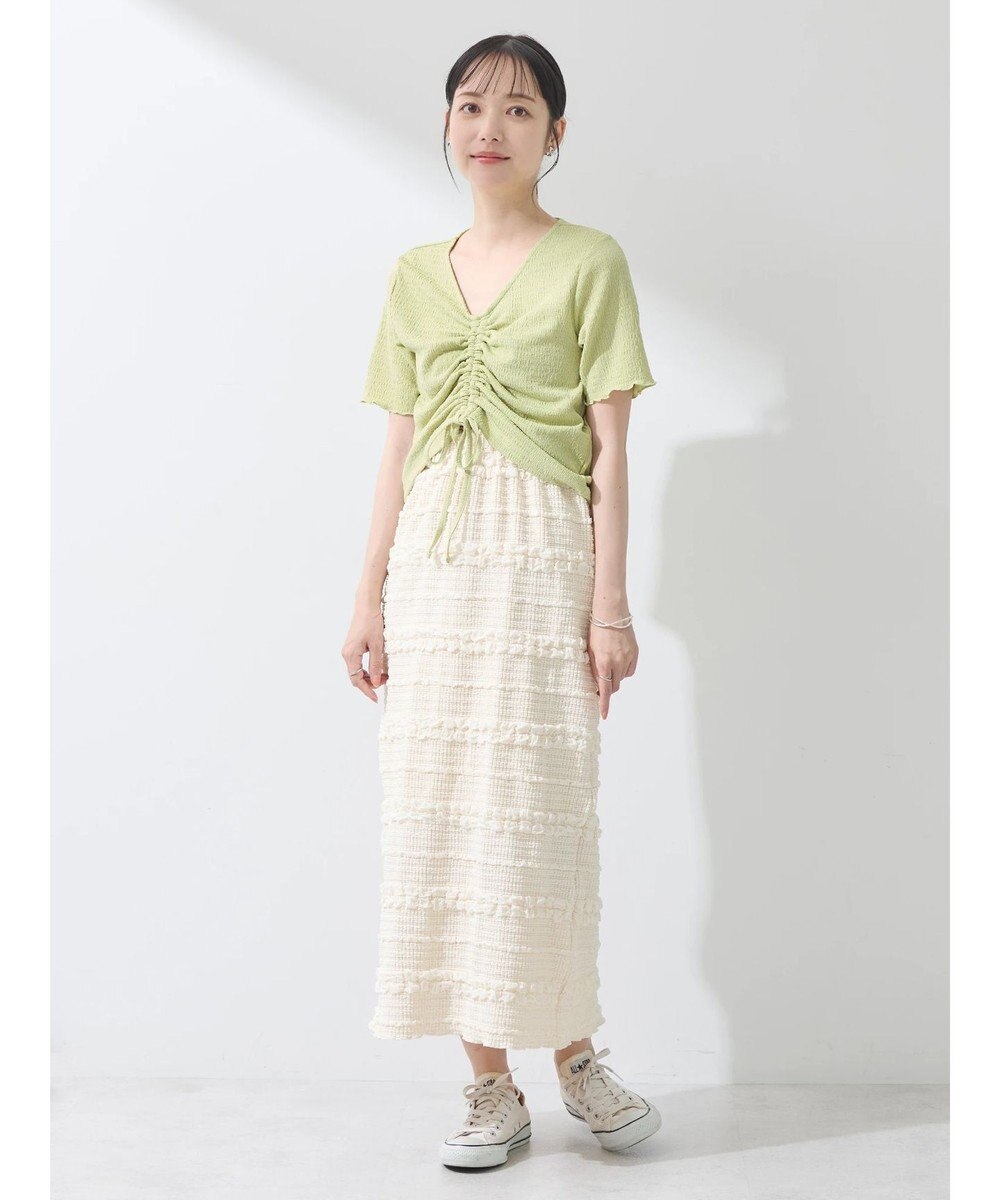 earth music&ecology ポコポコギャザードロストプルオーバー 