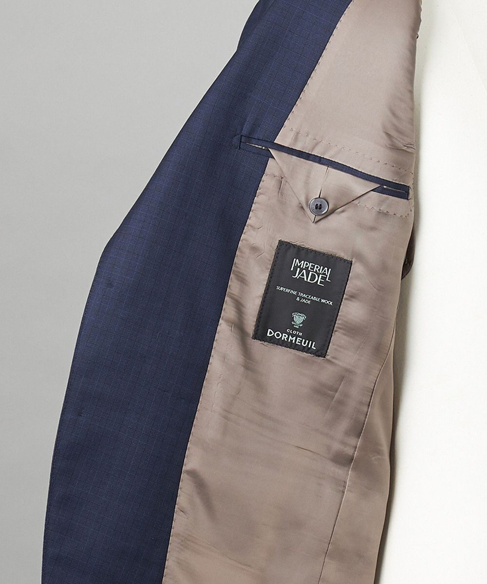 GOTAIRIKU WEB&一部店舗限定【DORMEUIL/ドーメル】IMPERIALJADE/インペリアルジェイド 通年 3ピーススーツ（ネイビー×格子） 