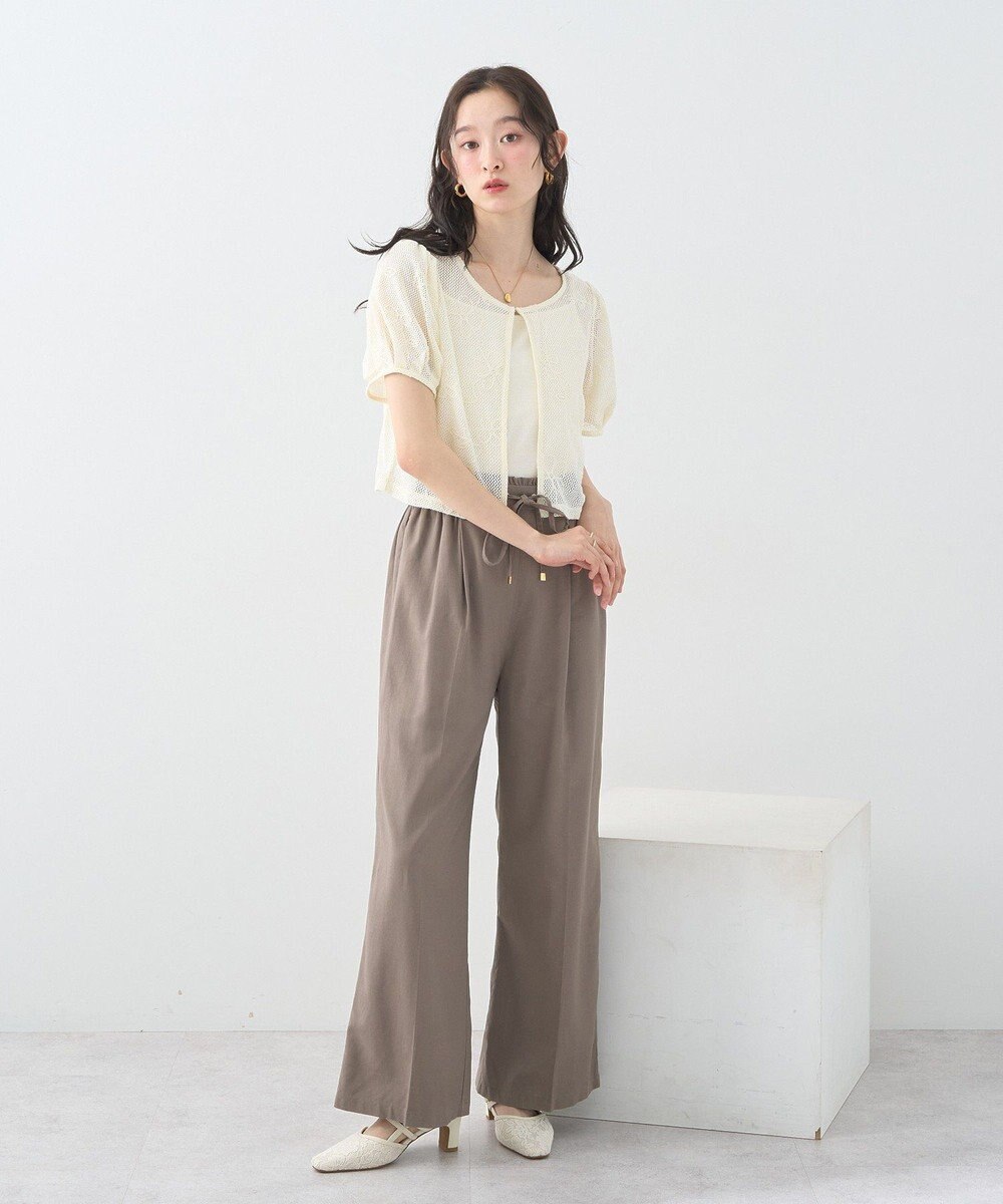 earth music&ecology フラワーコード刺繍カーディガン 