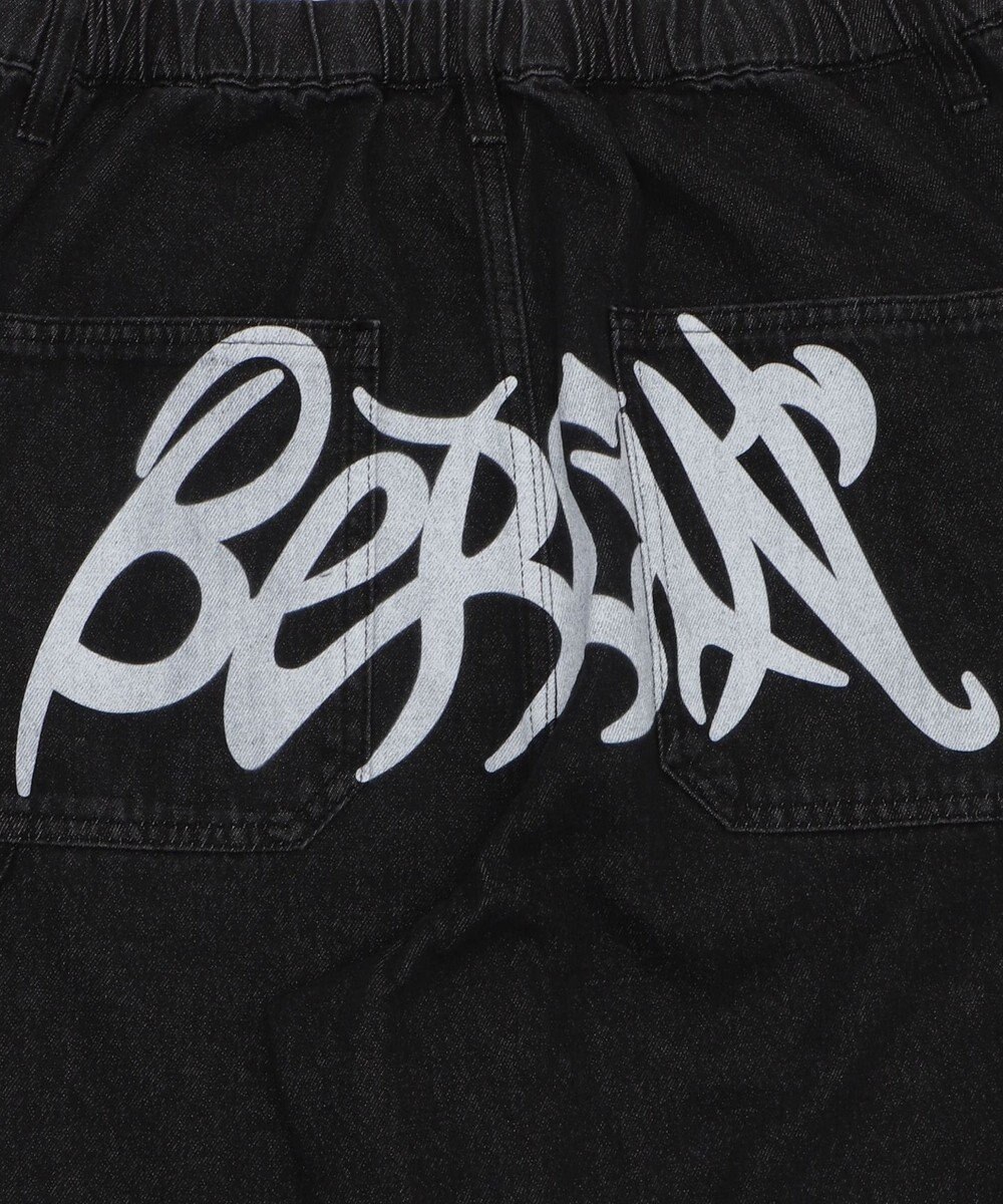 WEGO 【ウエスト紐で調整】イージーペインターグラフィックデニムパンツ 