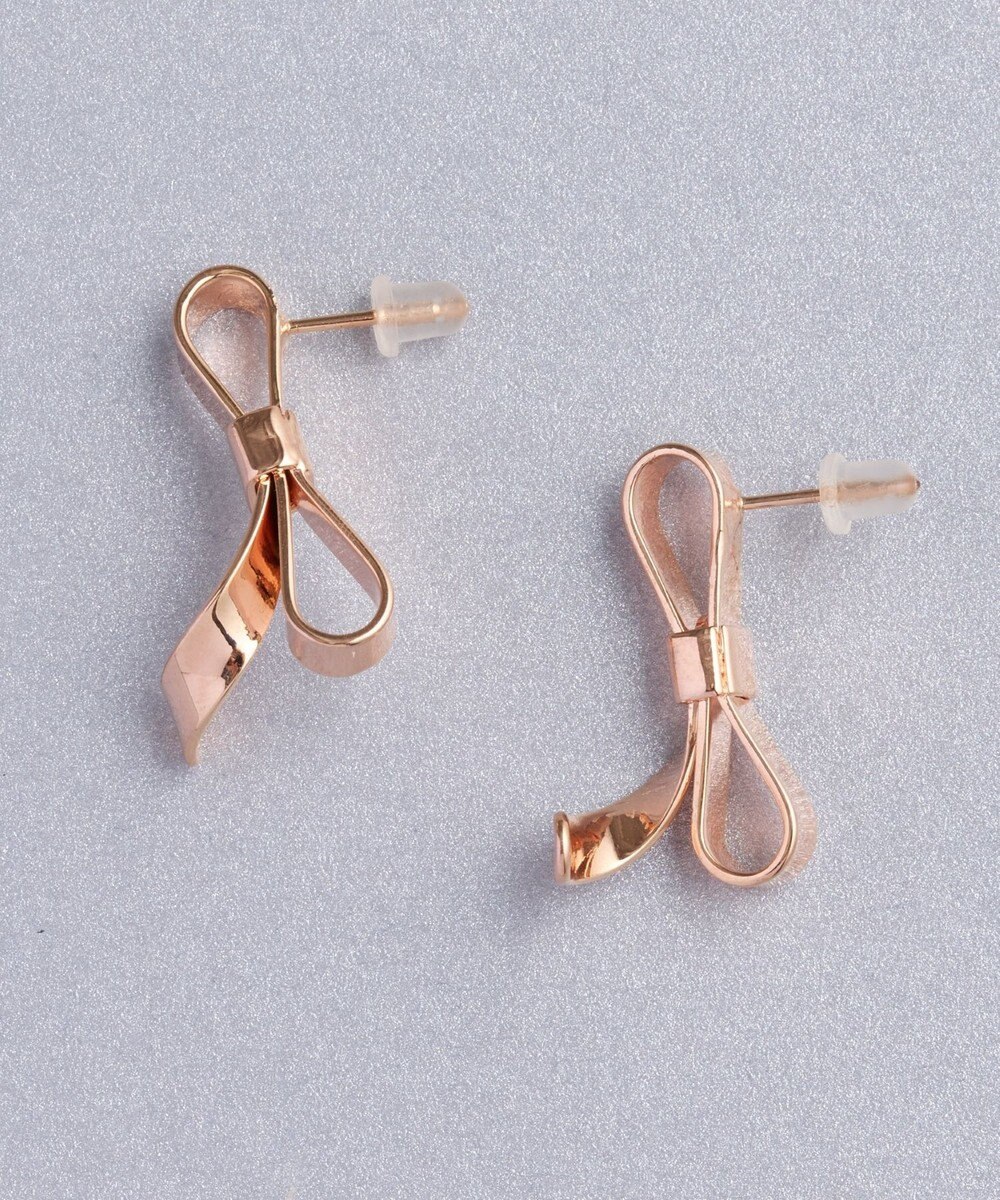 Phoebe ニュアンスリボンピアス　ローズゴールド 