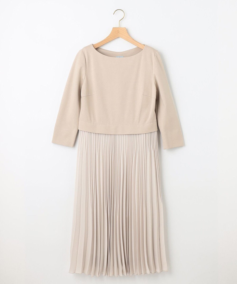 組曲 L 【KUMIKYOKU NAVY】ジャージーコンビプリーツ ワンピース 