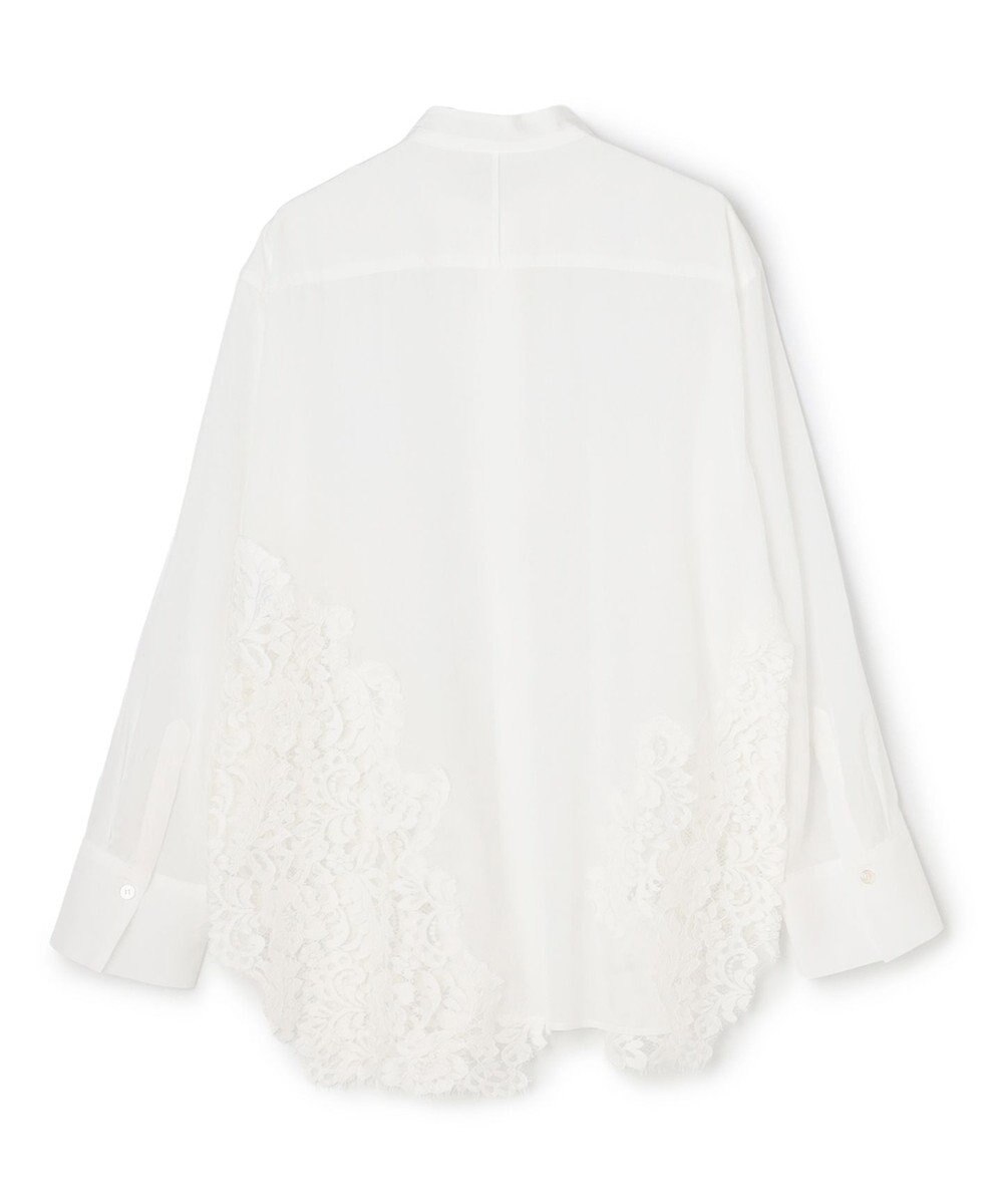 BEIGE， GALENA / コットンレースバンドカラーシャツ 