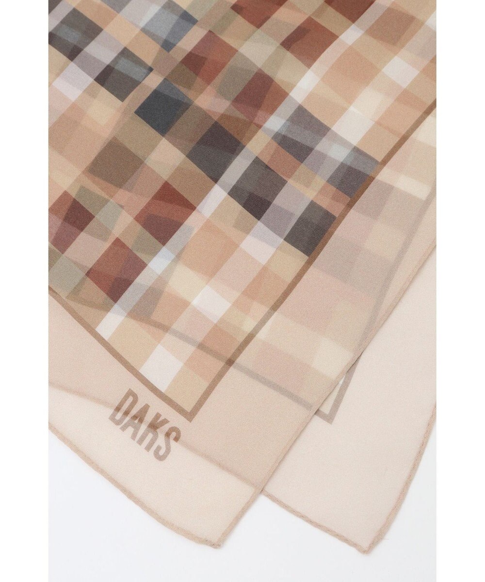 DAKS チェックシルクプチスクエアスカーフ 