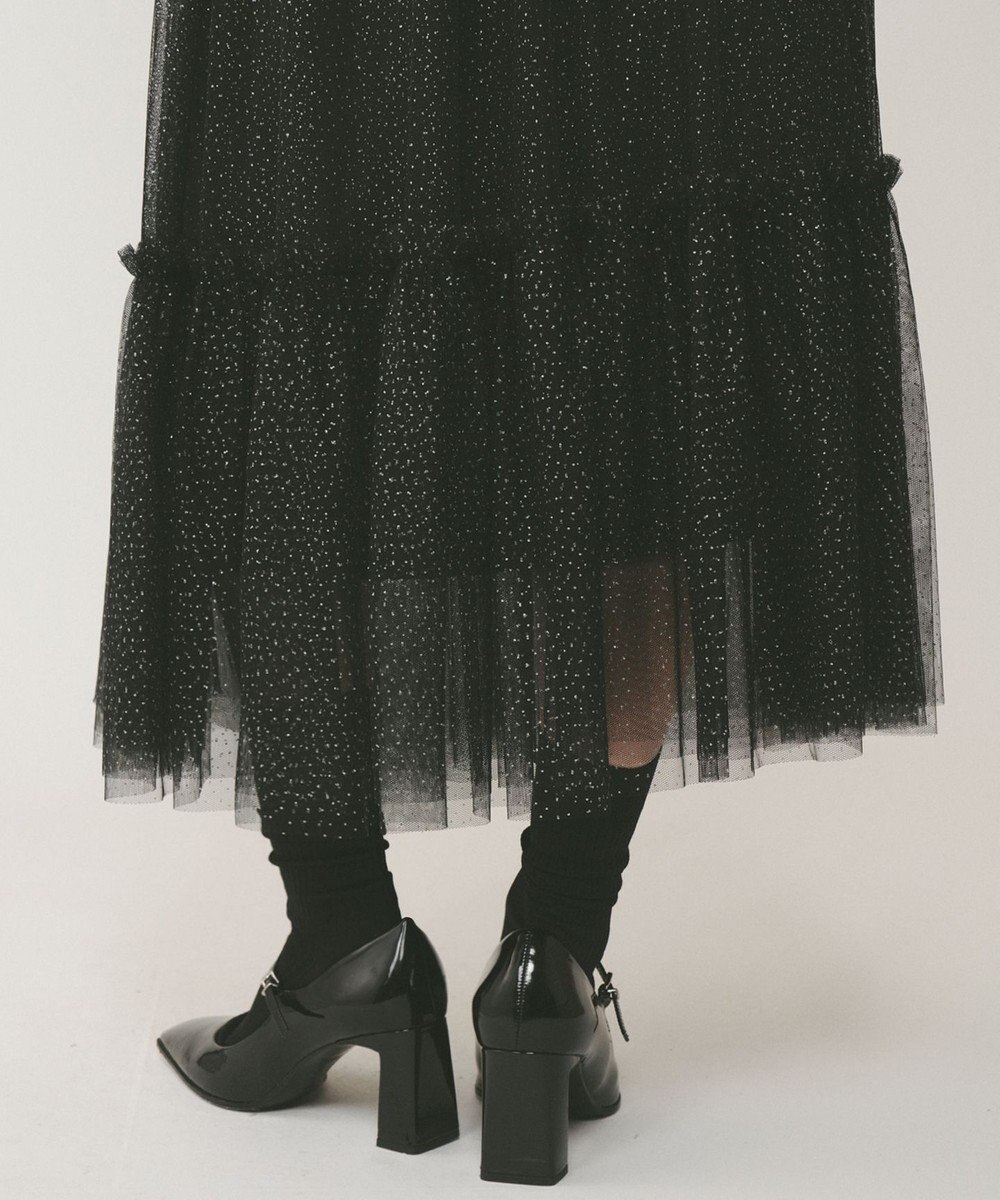 GRACE CONTINENTAL ラメチュールギャザースカート 