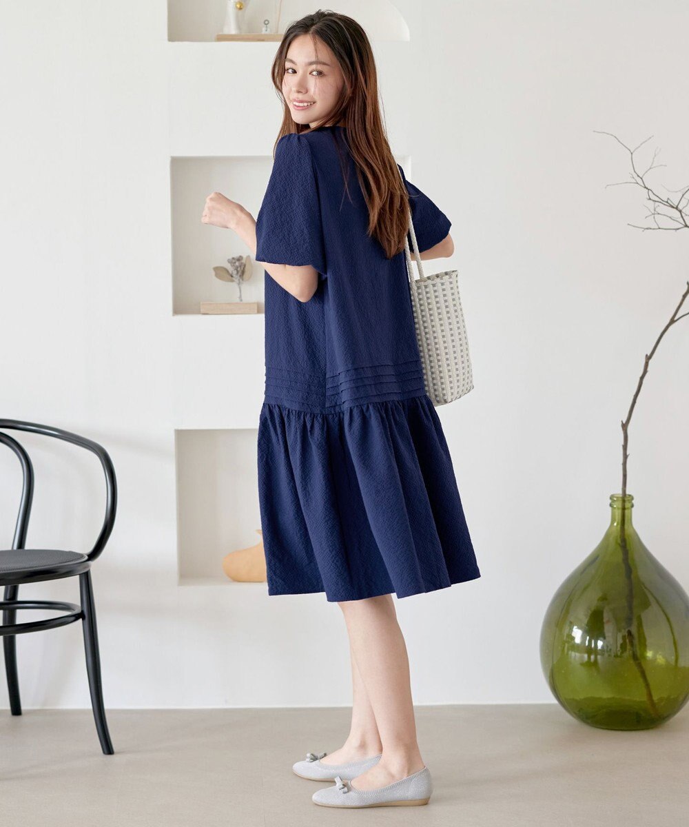 Tiaclasse L 【洗える】リップルピンタックワンピチュニック 