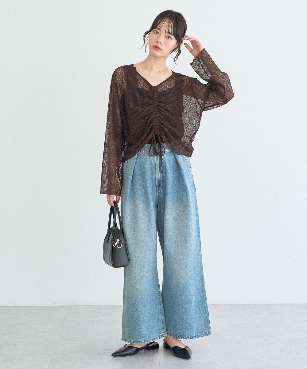 earth music&ecology フロントドロストシアープルオーバー 