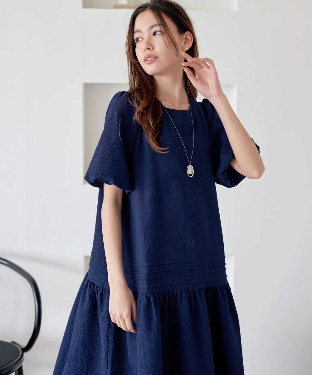 Tiaclasse L 【洗える】リップルピンタックワンピチュニック 