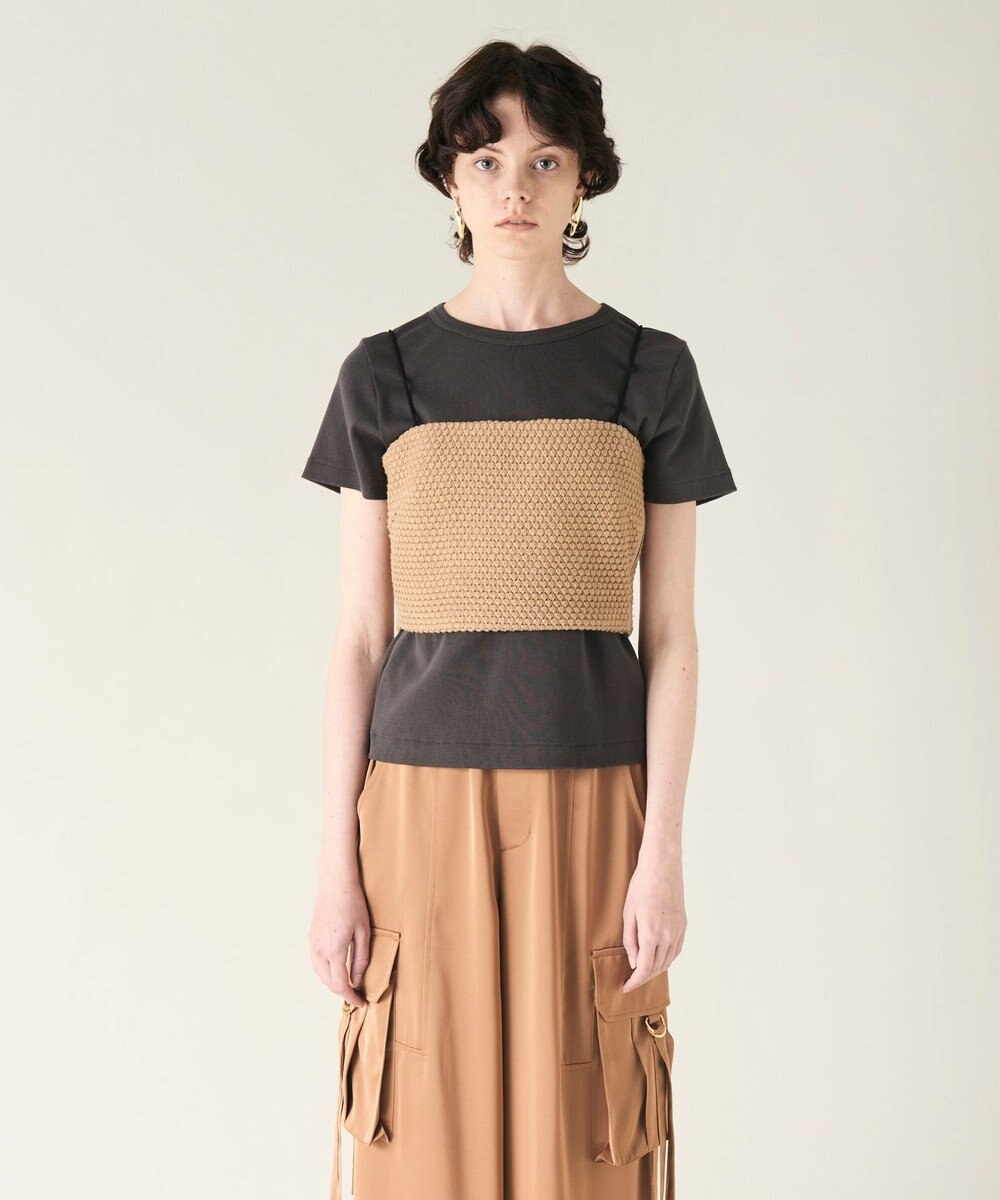 GRACE CONTINENTAL ニットライクレースビスチェ 