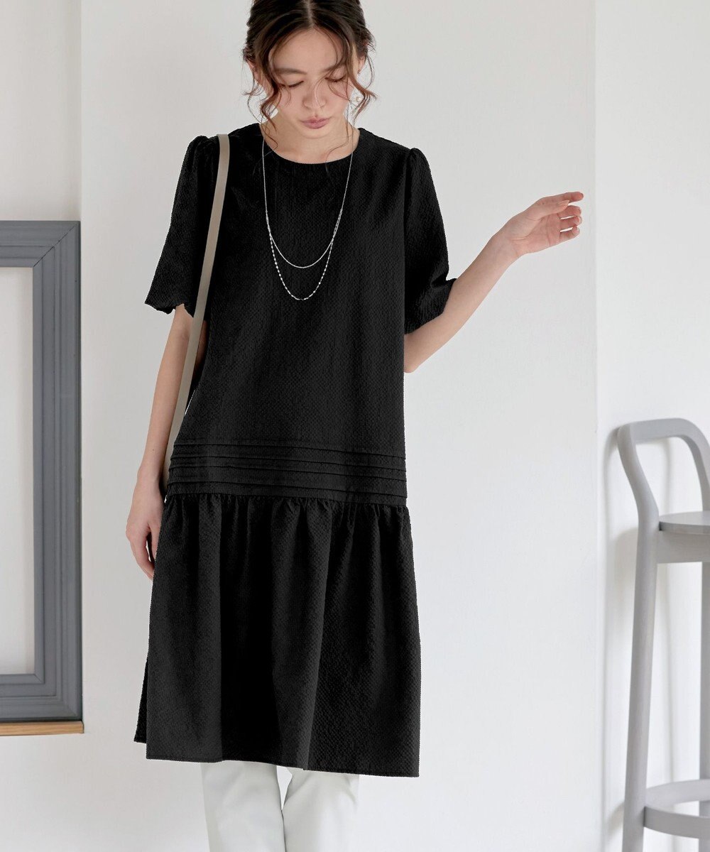 Tiaclasse L 【洗える】リップルピンタックワンピチュニック 