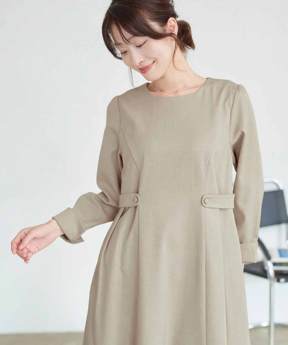 Tiaclasse L 【洗える】ウール調Aラインワンピース 