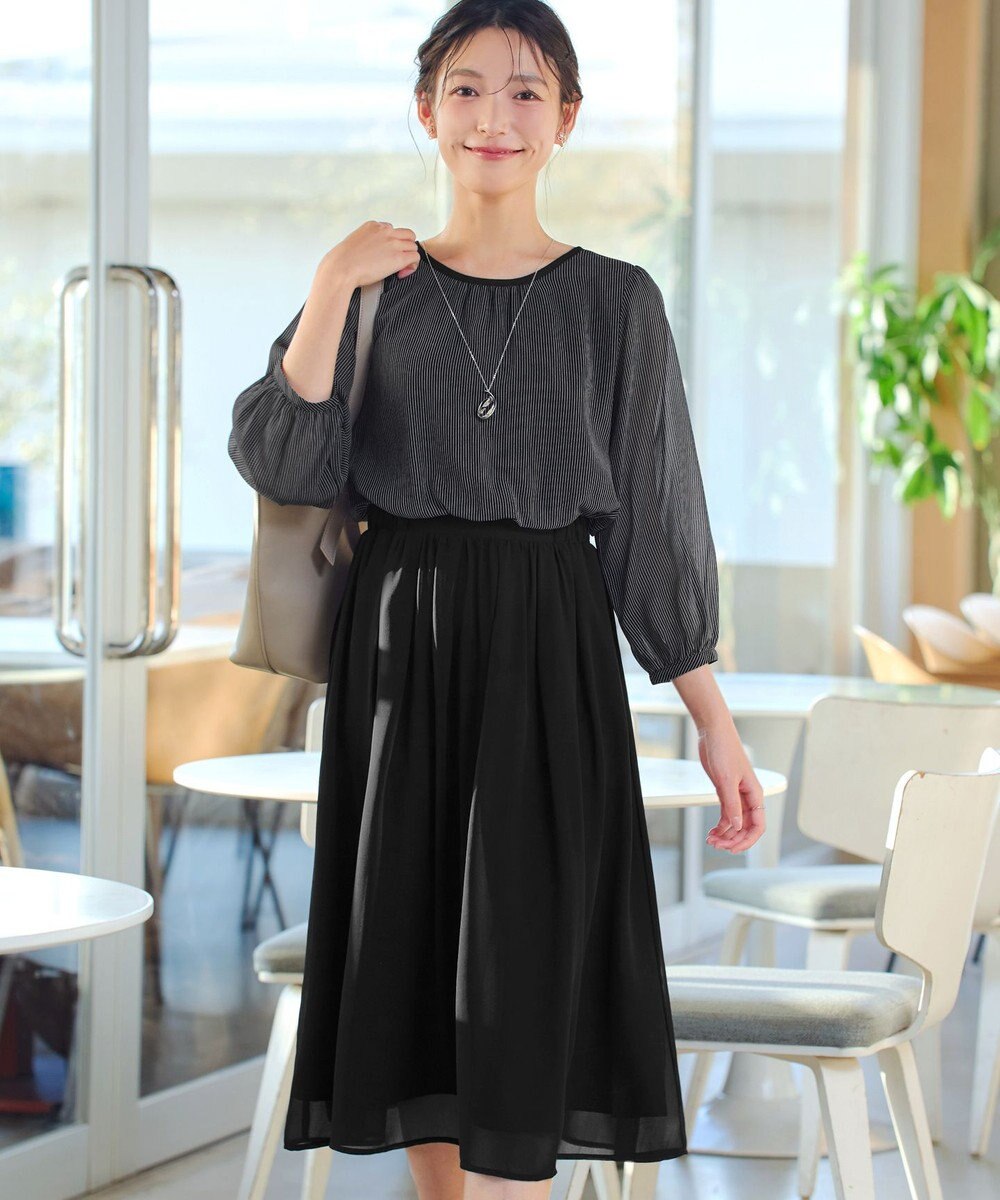 Tiaclasse L ブラウジングシフォンワンピース 