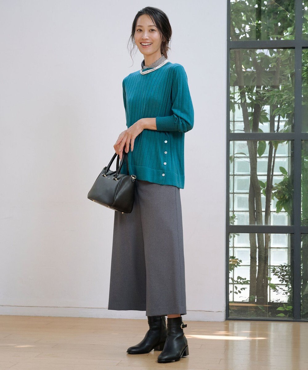 J.PRESS LADIES 【WEB限定カラーあり】ツムギートflannel クロップド パンツ 