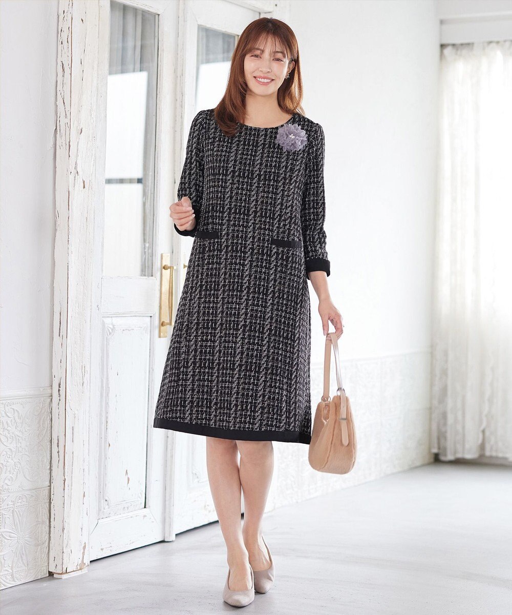 Tiaclasse ツイードAラインワンピース 