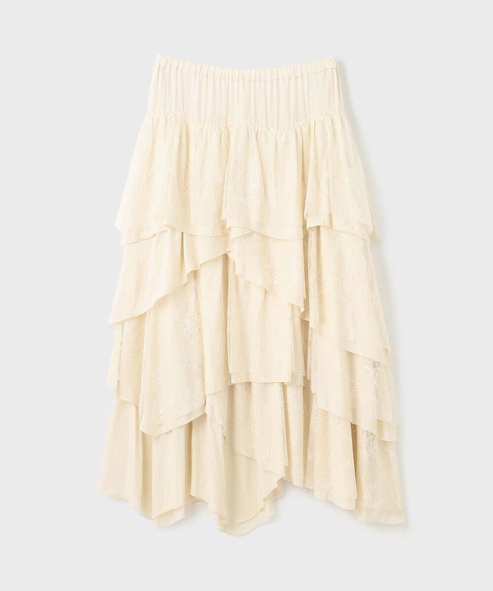 GRACE CONTINENTAL レースコンビティアードスカート 